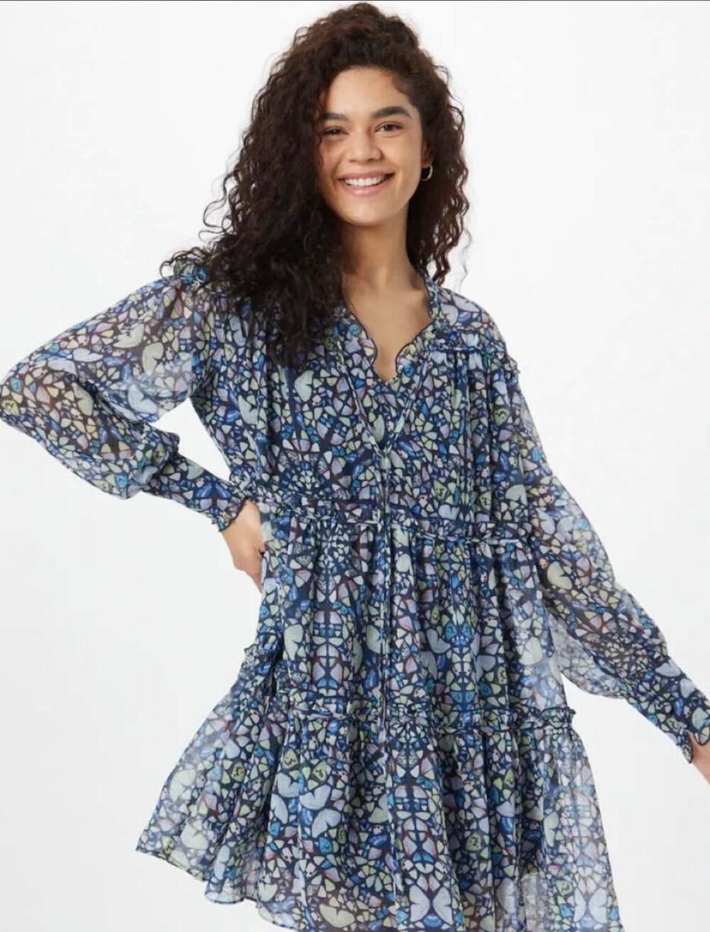 Ted Baker Dalyla Mini Tiered Swing Dress Size 4 / US 10